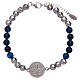 Saint Benedict men's bracelet with silver and agate beads s2