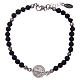 Saint Benedict men's bracelet with lava stone beads, AMEN s1