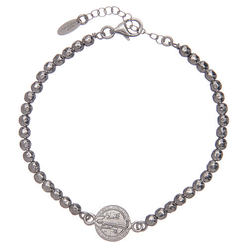 Saint Benedict men's bracelet in silver 1