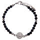 Saint Benedict medal bracelet with lava stone beads s1
