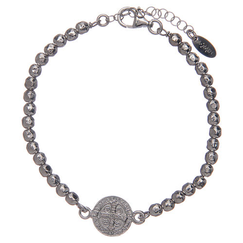Saint Benedict medal bracelet in sterling silver 2