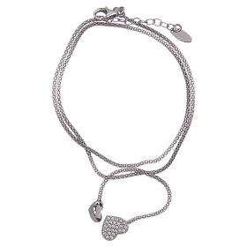 Amen-Armband mit Knoten und kleinen Herzchen Silber 925