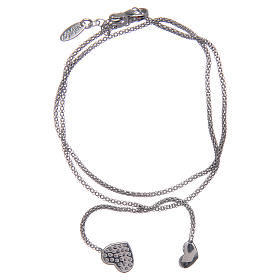 Amen-Armband mit Knoten und kleinen Herzchen Silber 925