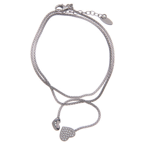 Amen-Armband mit Knoten und kleinen Herzchen Silber 925 1