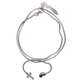 Amen bracelet in 925 sterling silver with heart and cross