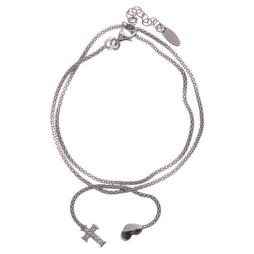 Amen bracelet in 925 sterling silver with heart and cross 2
