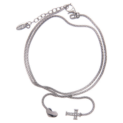 Amen bracelet in 925 sterling silver with heart and cross 1