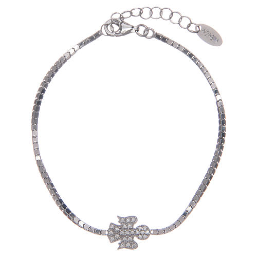 Amen bracelet in 925 sterling silver with a zirconate angel pendant 1