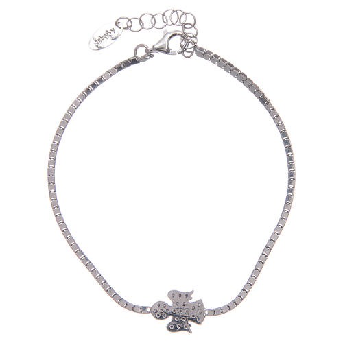 Amen bracelet in 925 sterling silver with a zirconate angel pendant 2