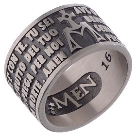 Anillos oración: Anillo Amen grabado Ave María plata 925 ITALIANO