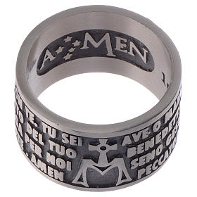 Anillos oración: Anillo Amen grabado Ave María plata 925 ITALIANO