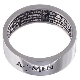 Prayer ring Our Father silver internal engraving in Italian AMEN