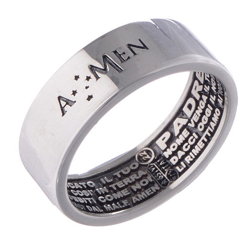 Prayer ring Our Father silver internal engraving in Italian AMEN 1