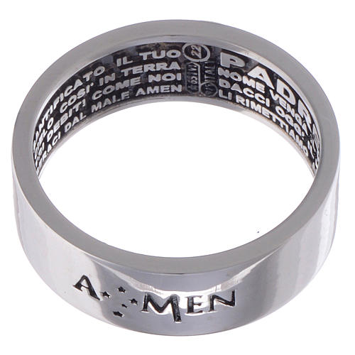 Prayer ring Our Father silver internal engraving in Italian AMEN 2