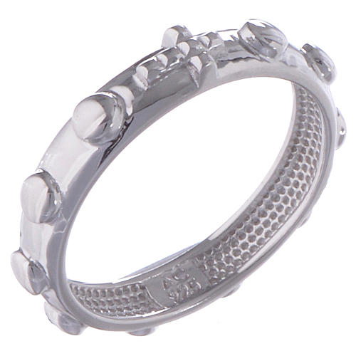Rosary ring AMEN silver polished 1