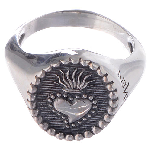 Silver ring Sacred Heart silver 925 3