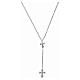 Amen necklace with crosses in 925 sterling silver decorated with white zircons s2