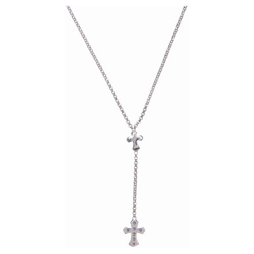 Collana Amen croci Argento 925 zirconi bianchi 2