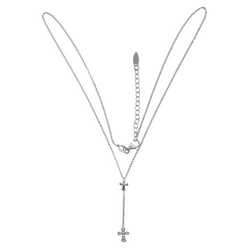 Collana Amen croci Argento 925 zirconi bianchi 3