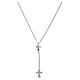 Amen necklace with crosses in 925 sterling silver decorated with white zircons s1