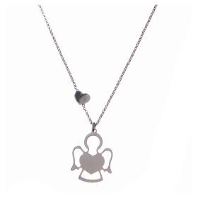 Collana Amen Angelo con cuore Argento