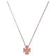 Amen necklace with small angel in 925 sterling silver finished in rosè s1