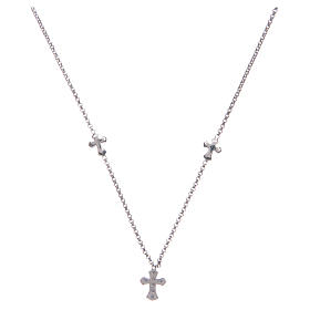 Collar AMEN Plata 925 cruces Rodio