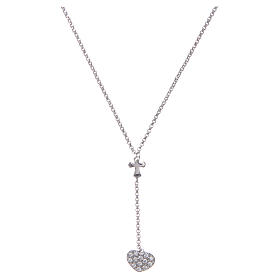 Amen necklace in silver with heart and cross