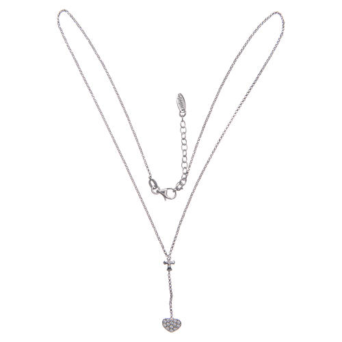 Amen necklace in silver with heart and cross 3