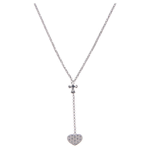 Amen necklace in silver with heart and cross 2