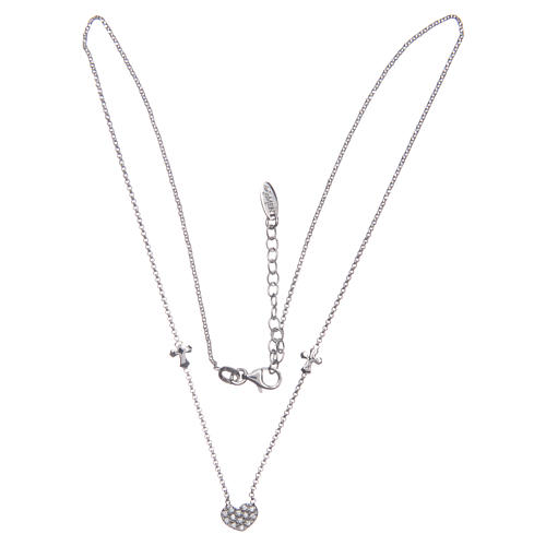 Collier Amen coeur et petites croix argent 925 3