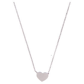 Amen necklace with central heart in 925 sterling silver