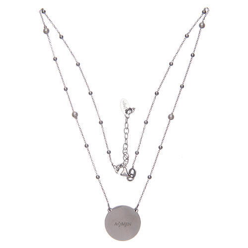 Amen necklace with silver cross in mother of pearl 2