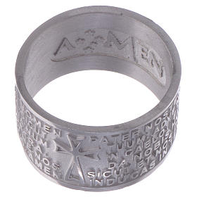 Prayer ring Pater Noster in Latin silver AMEN