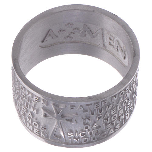 Prayer ring Pater Noster in Latin silver AMEN 2