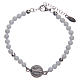 Saint Benedict medal bracelet with white agate beads s1