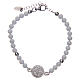 Saint Benedict medal bracelet with white agate beads s2