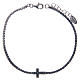 Tennis bracelet with cross of black zircons, Amen s1