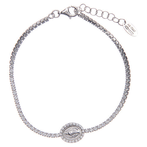 Amen tennis bracelet with zircons and Miraculous medal 1