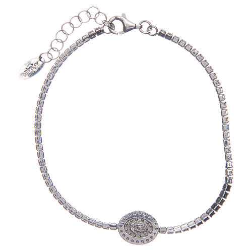 Amen tennis bracelet with zircons and Miraculous medal 2