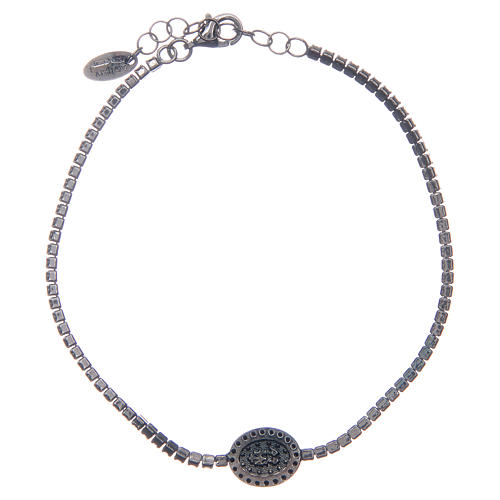 Tennis "Wundertätige Madonna" Amen-Armband mit schwarzen Zirkonen 2