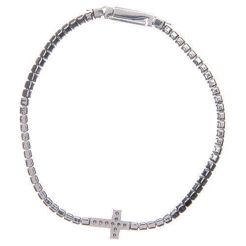 Bracelet Amen with cross and transparent zircons 2