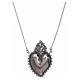 Silver votive heart chain choker, 2cm s1