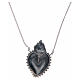 Silver votive heart chain choker, 2cm s2