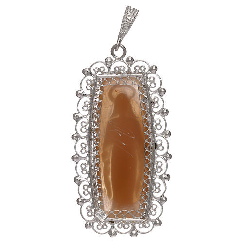 Silver feligree Cameo pendant with Our Lady 2