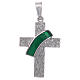 Croix diaconale argent 925 émail vert s1