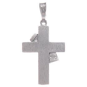 Deacon cross pendant in 925 silver and white enamel