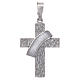 Deacon cross pendant in 925 silver and white enamel s1