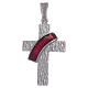 Anhänger Diakon Kreuz roten Emaillack Silber 925 s1