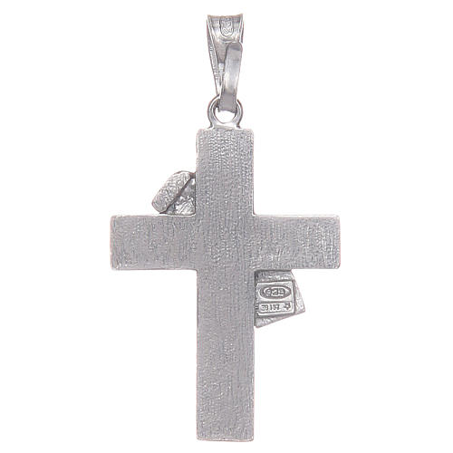 Croix diaconale argent 925 émail rouge 2